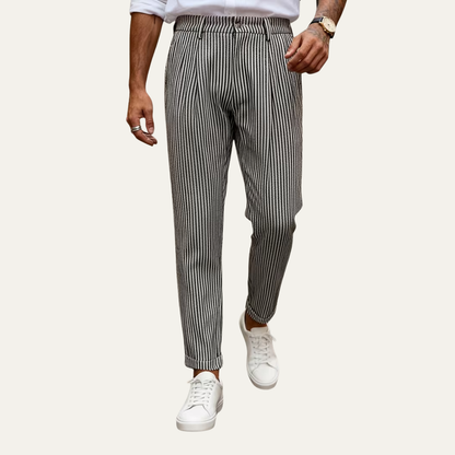 Classic Men's Black Stripe Formal Trousers