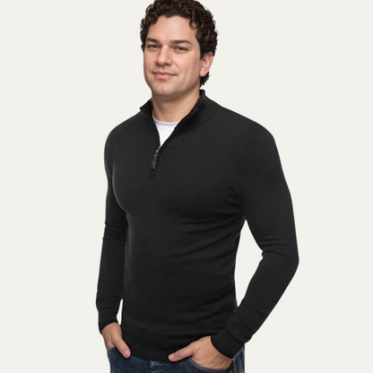 Men's Slim Fit Quarter Zip Casual Pullover Sweater