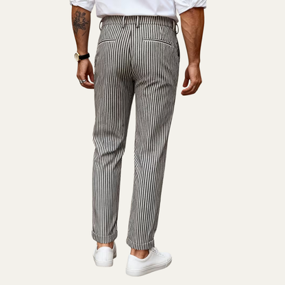 Classic Men's Black Stripe Formal Trousers
