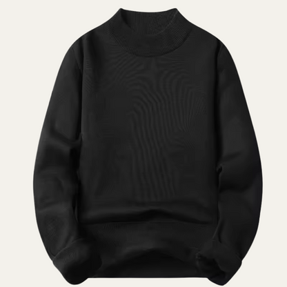 Comfortable Men's Fleece Lined Crew Neck Pullover Sweater