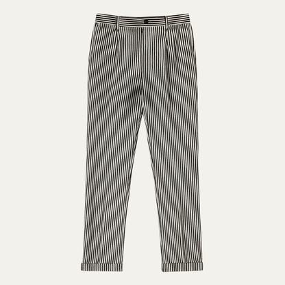Classic Men's Black Stripe Formal Trousers - Nocini