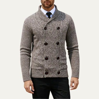 Classic Men's Simple Crew Neck Knit Cardigan