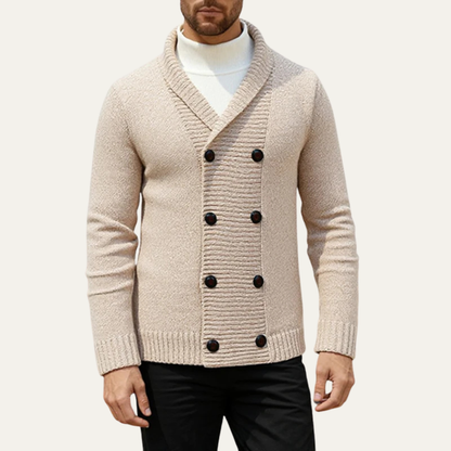 Classic Men's Simple Crew Neck Knit Cardigan
