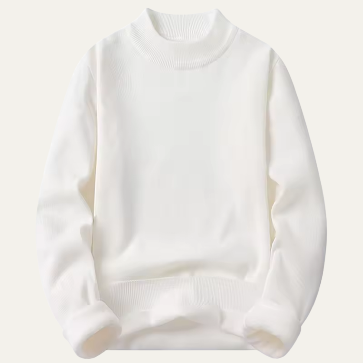 Comfortable Men's Fleece Lined Crew Neck Pullover Sweater
