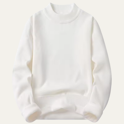 Comfortable Men's Fleece Lined Crew Neck Pullover Sweater