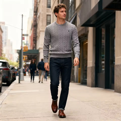 Traditional Mens Knit Crew Neck Sweater
