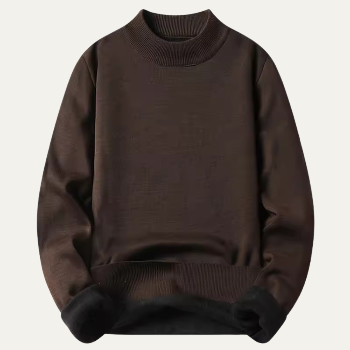 Comfortable Men's Fleece Lined Crew Neck Pullover Sweater - Nocini