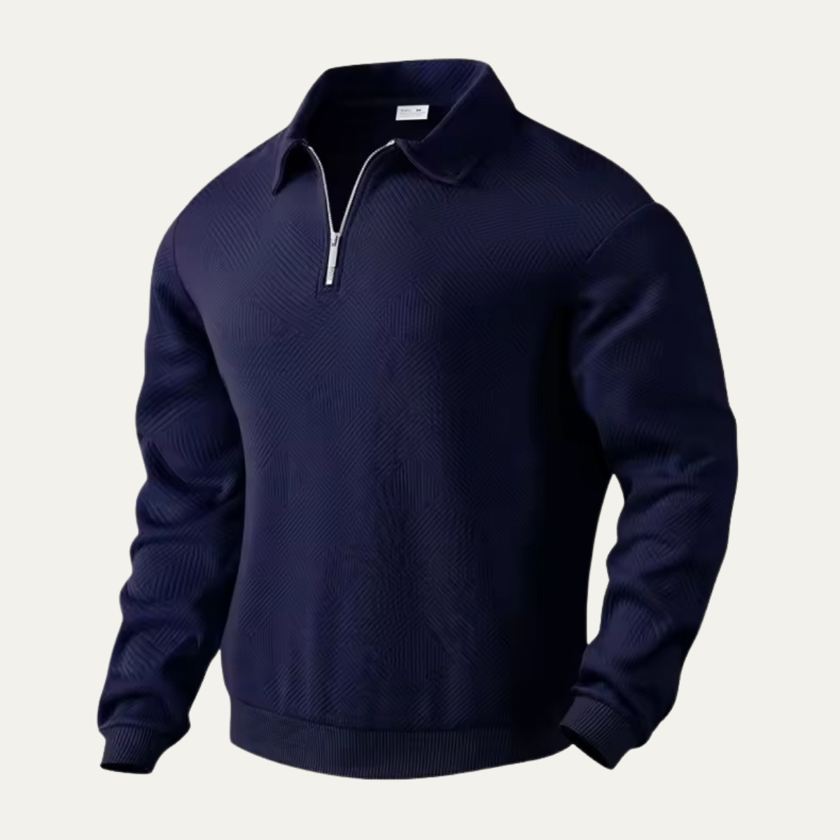 Men's Thick Cable Knit Quarter Zip Sweater with Collar