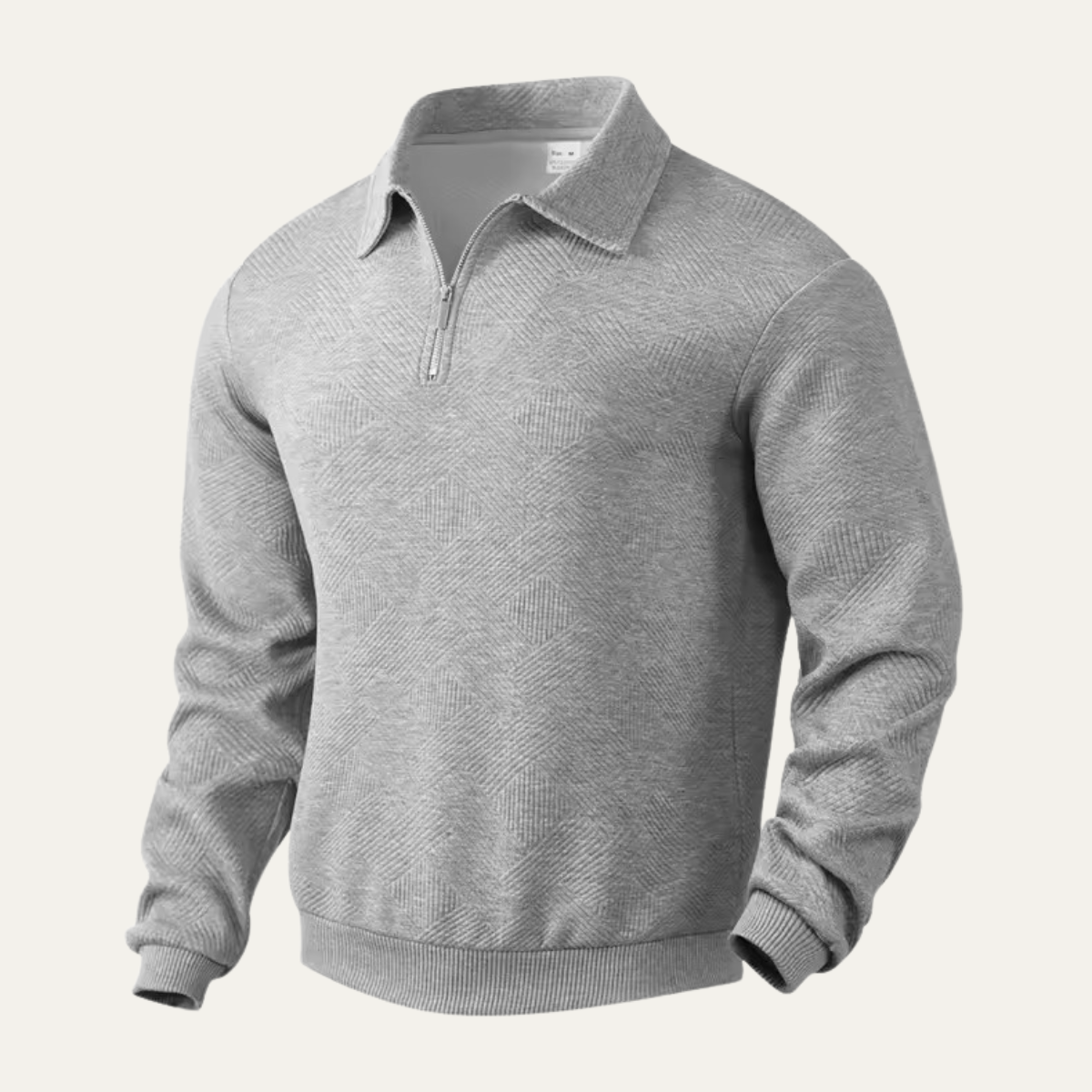 Men's Thick Cable Knit Quarter Zip Sweater with Collar