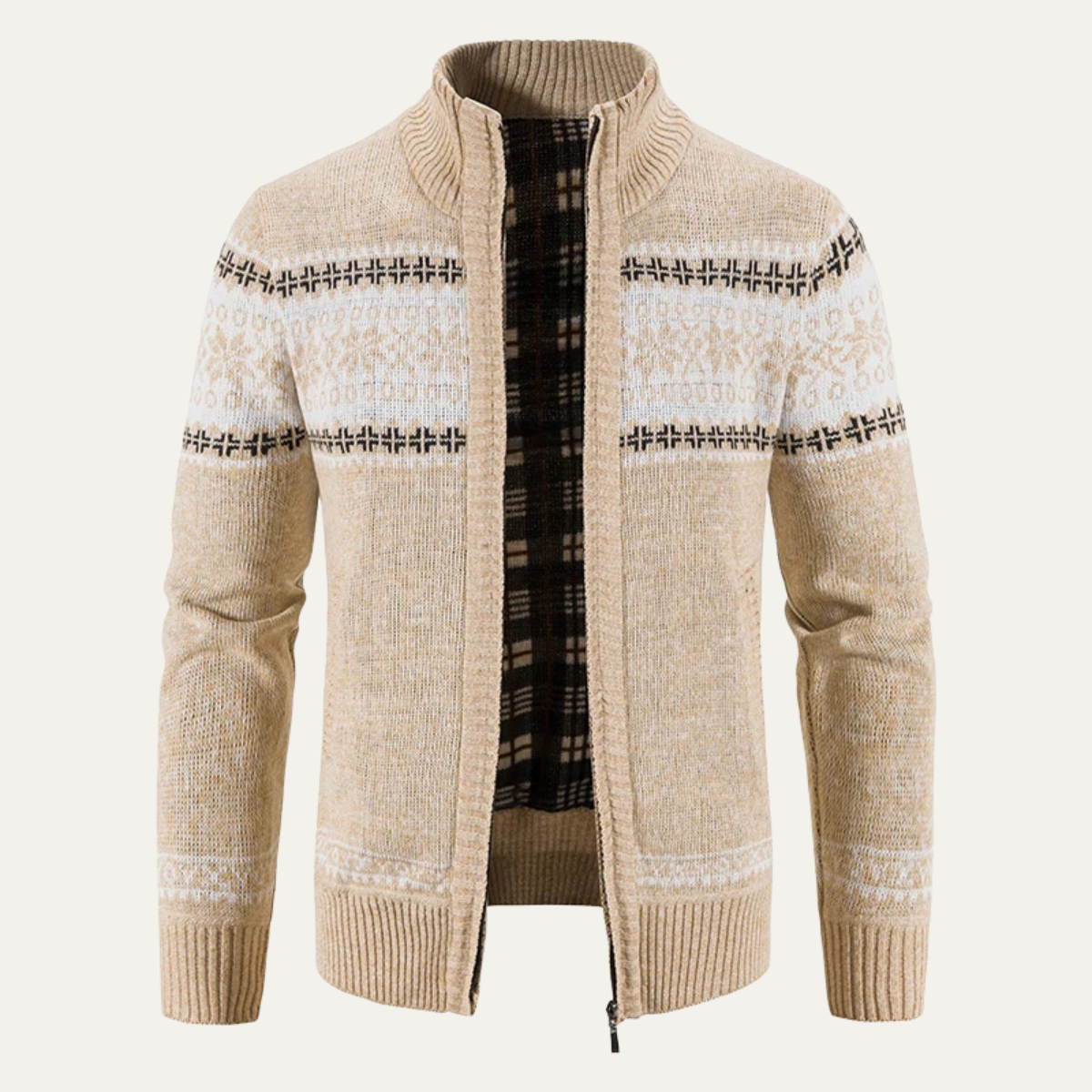 Cozy Men's Cable Knit Zipper Sweater - Nocini
