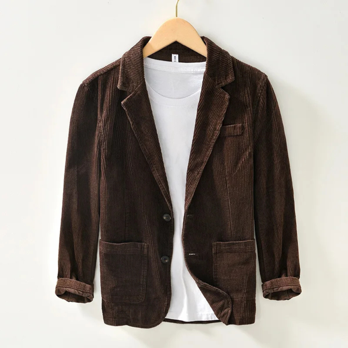 Relaxed Fit Corduroy Office Jacket for Men