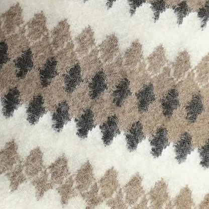 Classic Men's Striped Knit Sweater with Diamond Pattern