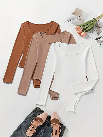 Comfy 3-Pack Long Sleeve Women's Bodysuits