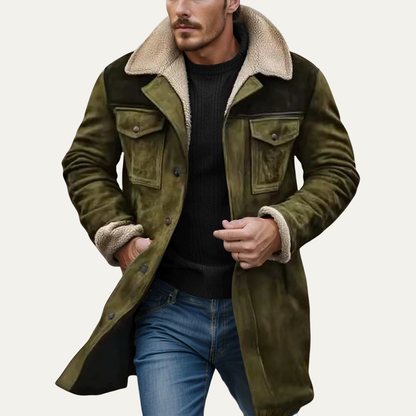 Classic Men's Faux Shearling Lined Winter Coat