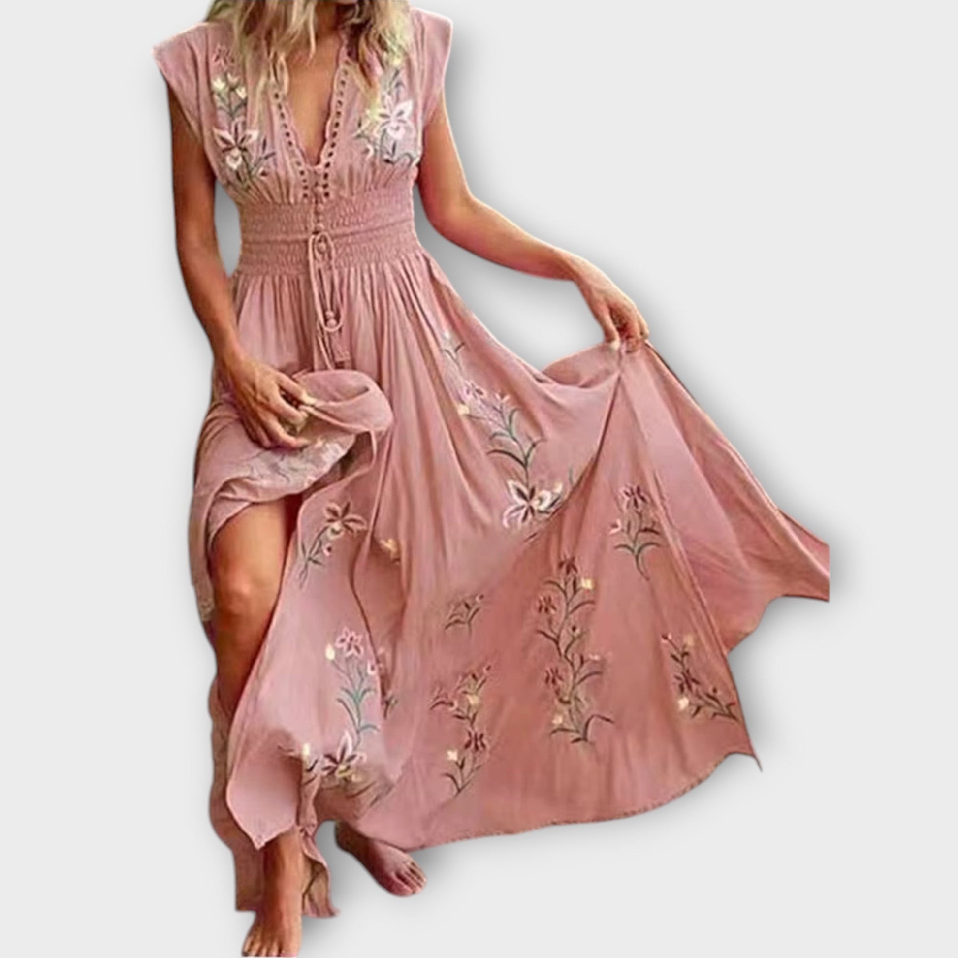 Vibrant Embroidered Festival Maxi Dress - Nocini