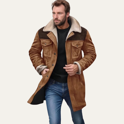 Classic Men's Faux Shearling Lined Winter Coat