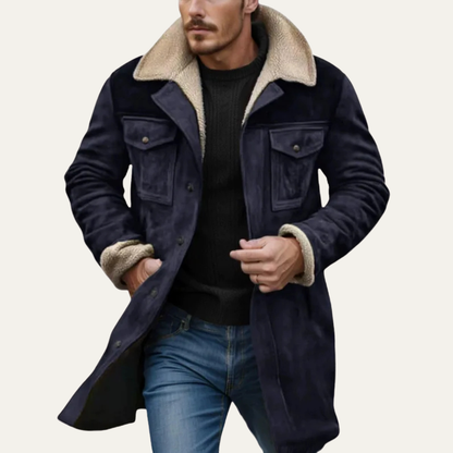 Classic Men's Faux Shearling Lined Winter Coat