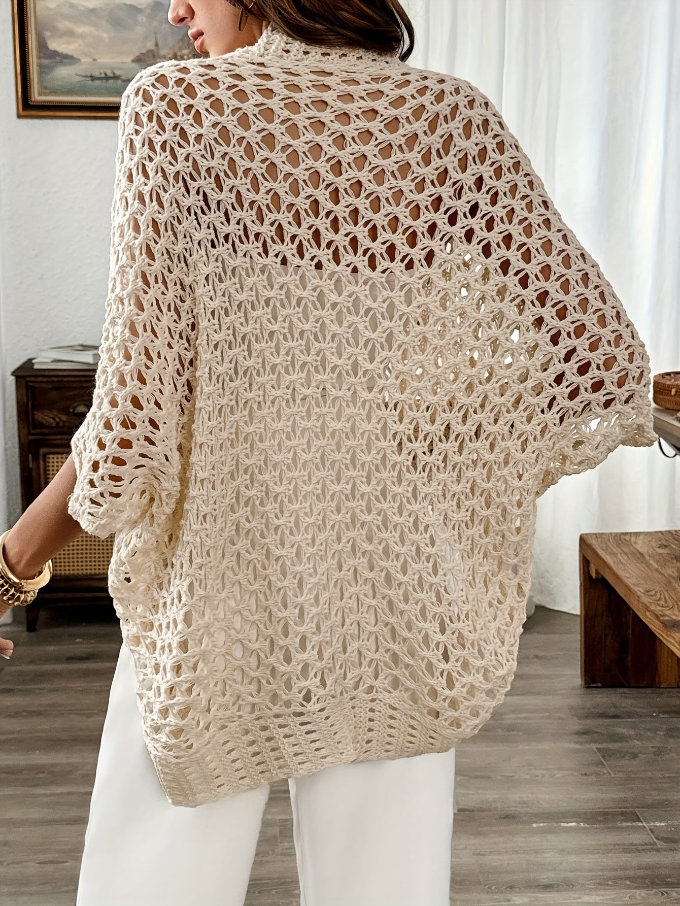 Casual Open Front Short Sleeve Cardigan Sweater