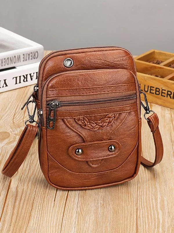 Stylish Synthetic Crossbody Phone Pouch