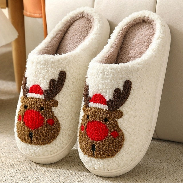 Cozy Women's Holiday Fuzzy Slippers