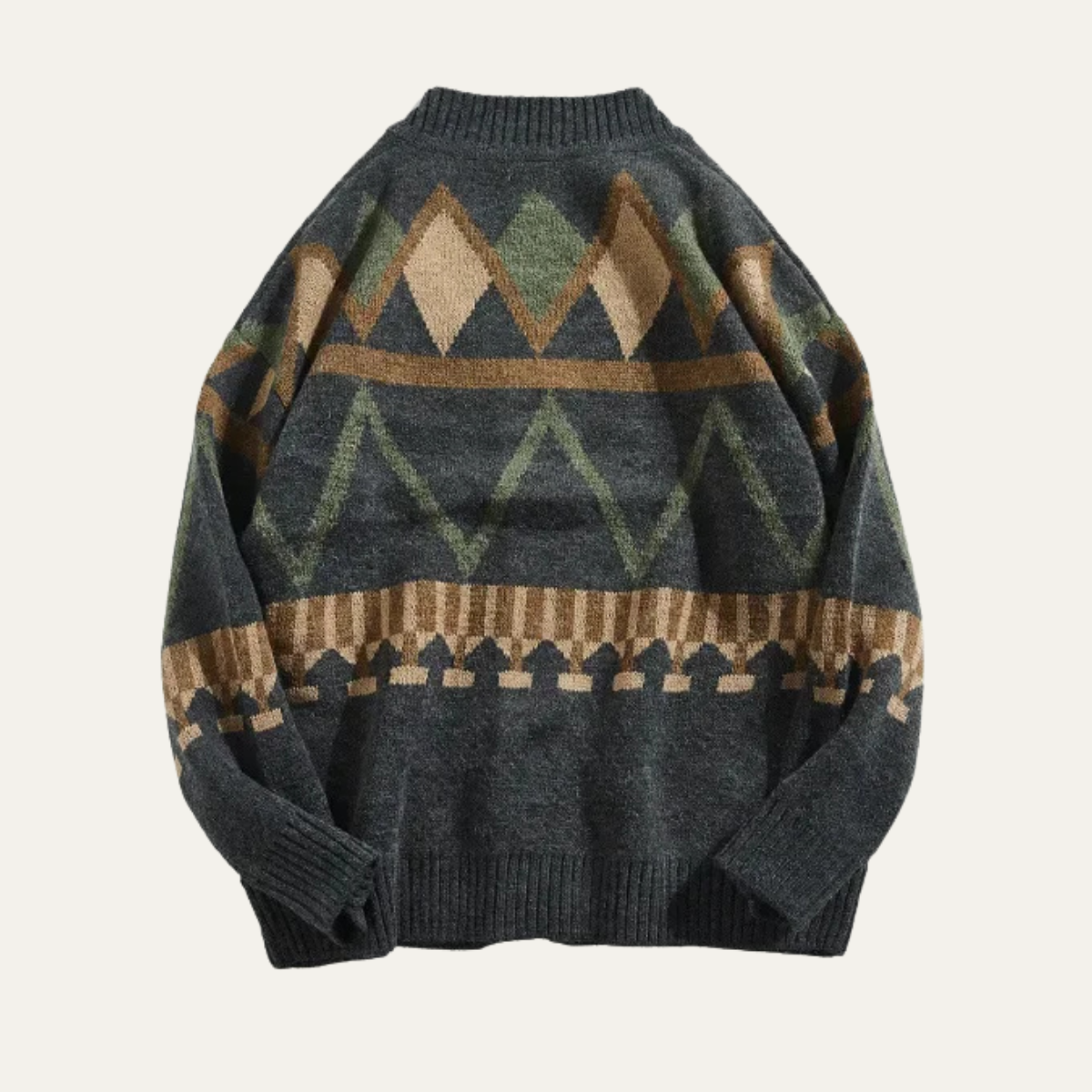 Classic Mens Retro Patterned Cardigan Sweater