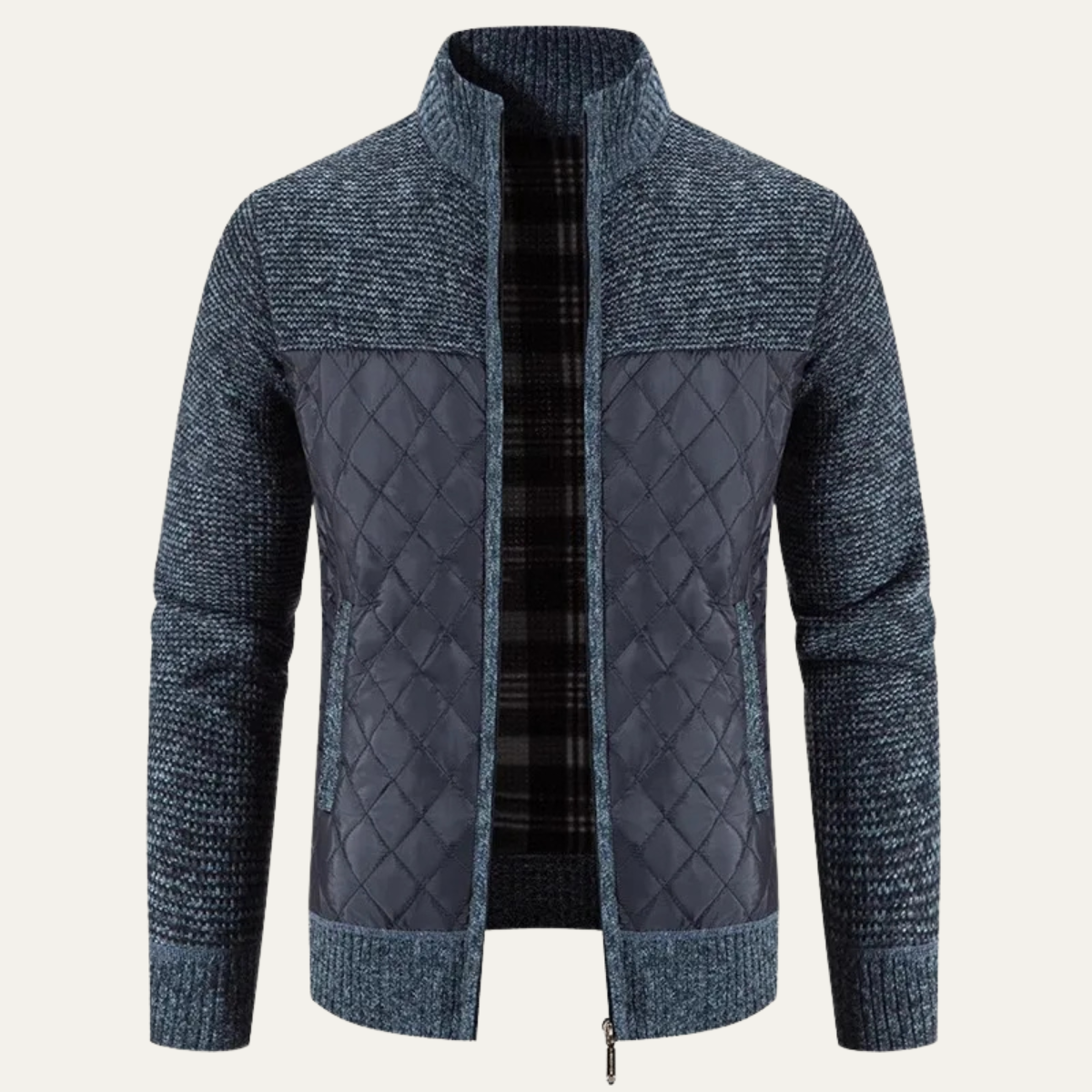 Stylish Men's Fitted Crew Neck Cozy Cardigan