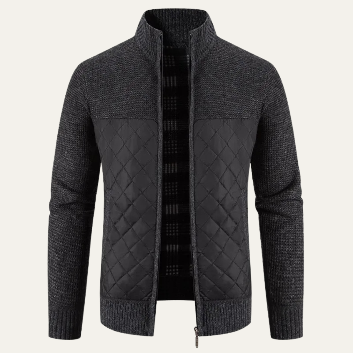 Stylish Men's Fitted Crew Neck Cozy Cardigan - Nocini