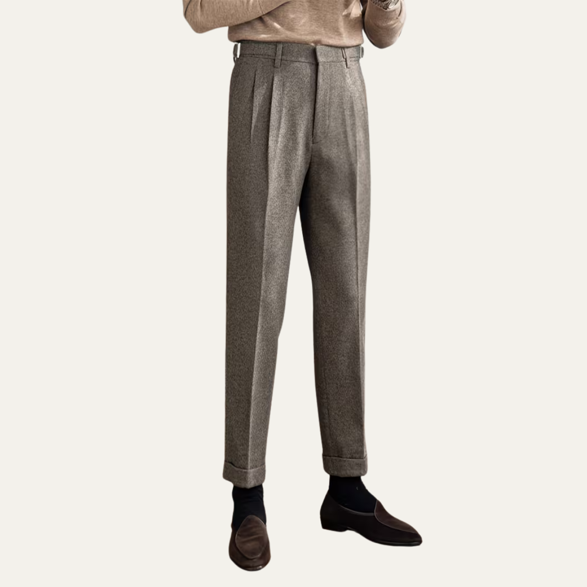 Classic Fit Straight Leg Smart Casual Pants for Men