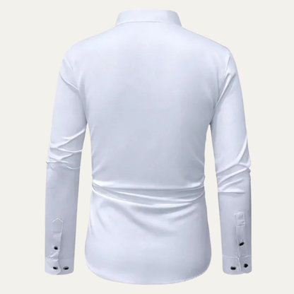 Classic Fit Mens White Long Sleeve Dress Shirt