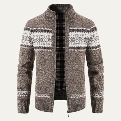 Cozy Men's Cable Knit Zipper Sweater