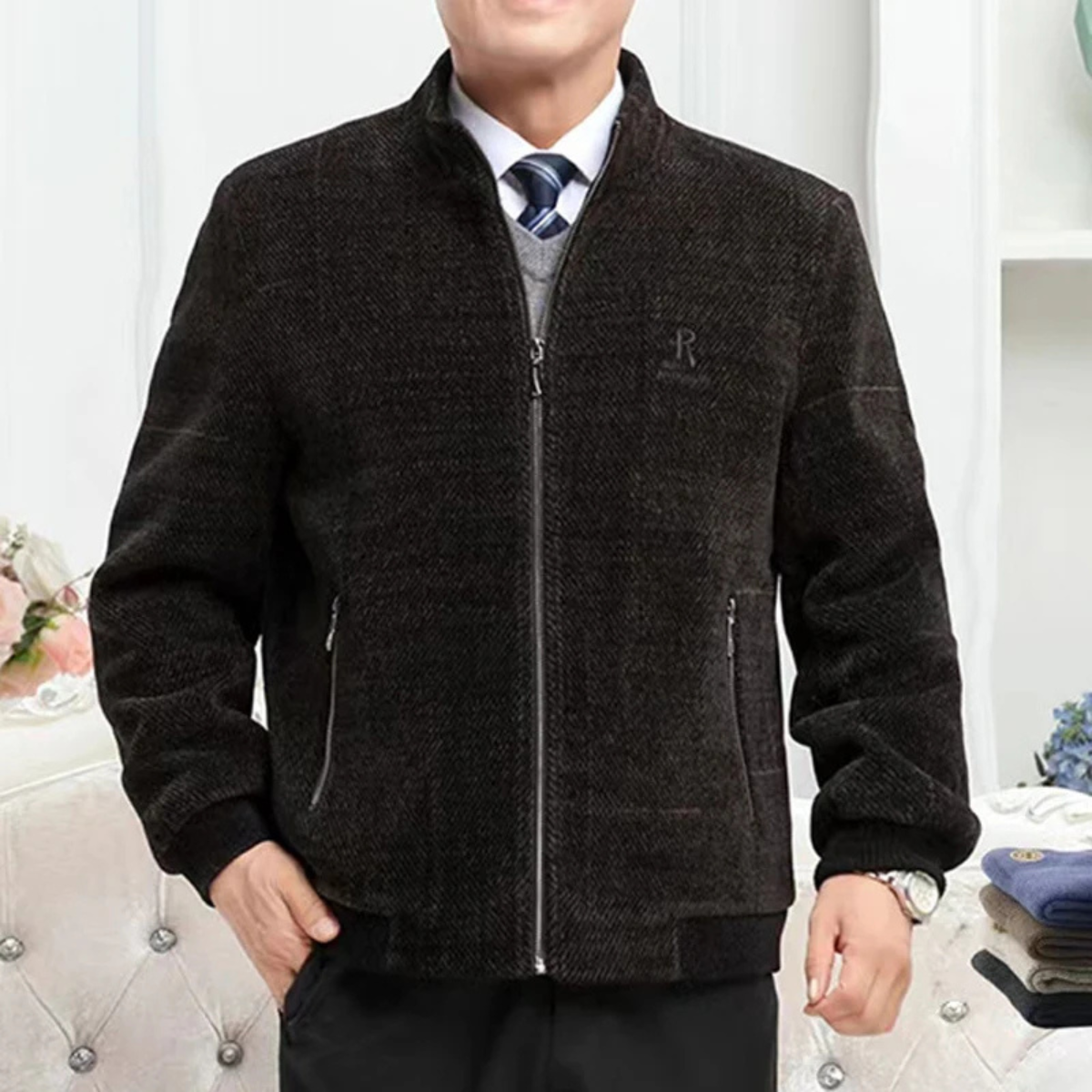 Thermal Men's Zip Up Fleece Lined Parka Jacket