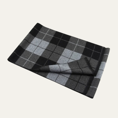 Cozy Mens Plaid Wool Scarf