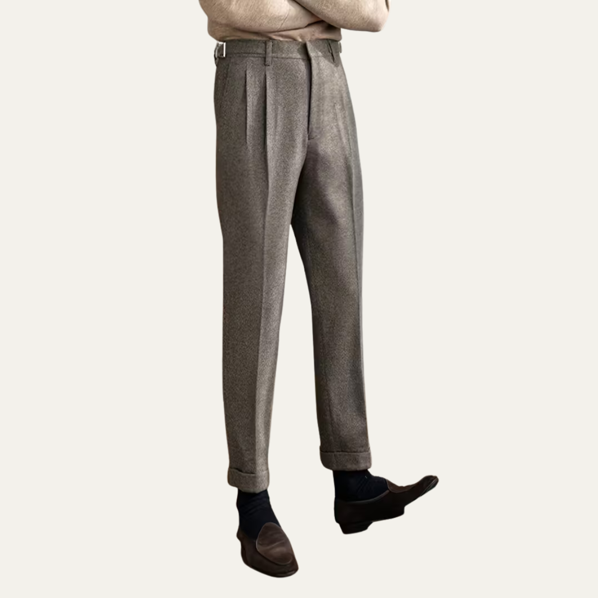 Classic Fit Straight Leg Smart Casual Pants for Men