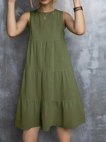 Summer Sleeveless Round Neck Dress