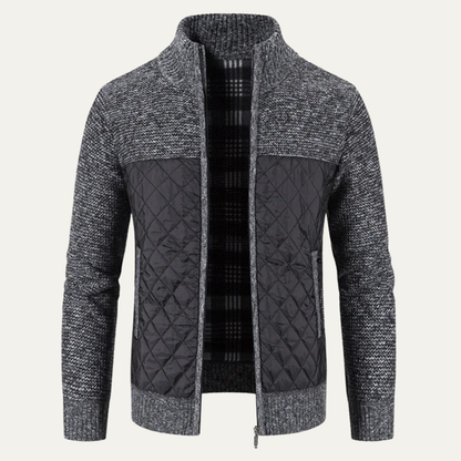 Stylish Men's Fitted Crew Neck Cozy Cardigan