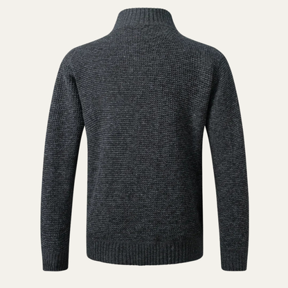 Stylish Men's Fitted Crew Neck Cozy Cardigan