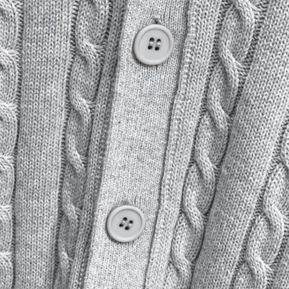 Men's Traditional Cable Knit Button Cardigan Sweater