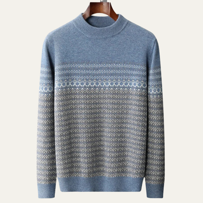 Warm Mens Thick Cable Knit High Neck Sweater