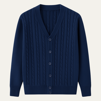Men's Traditional Cable Knit Button Cardigan Sweater