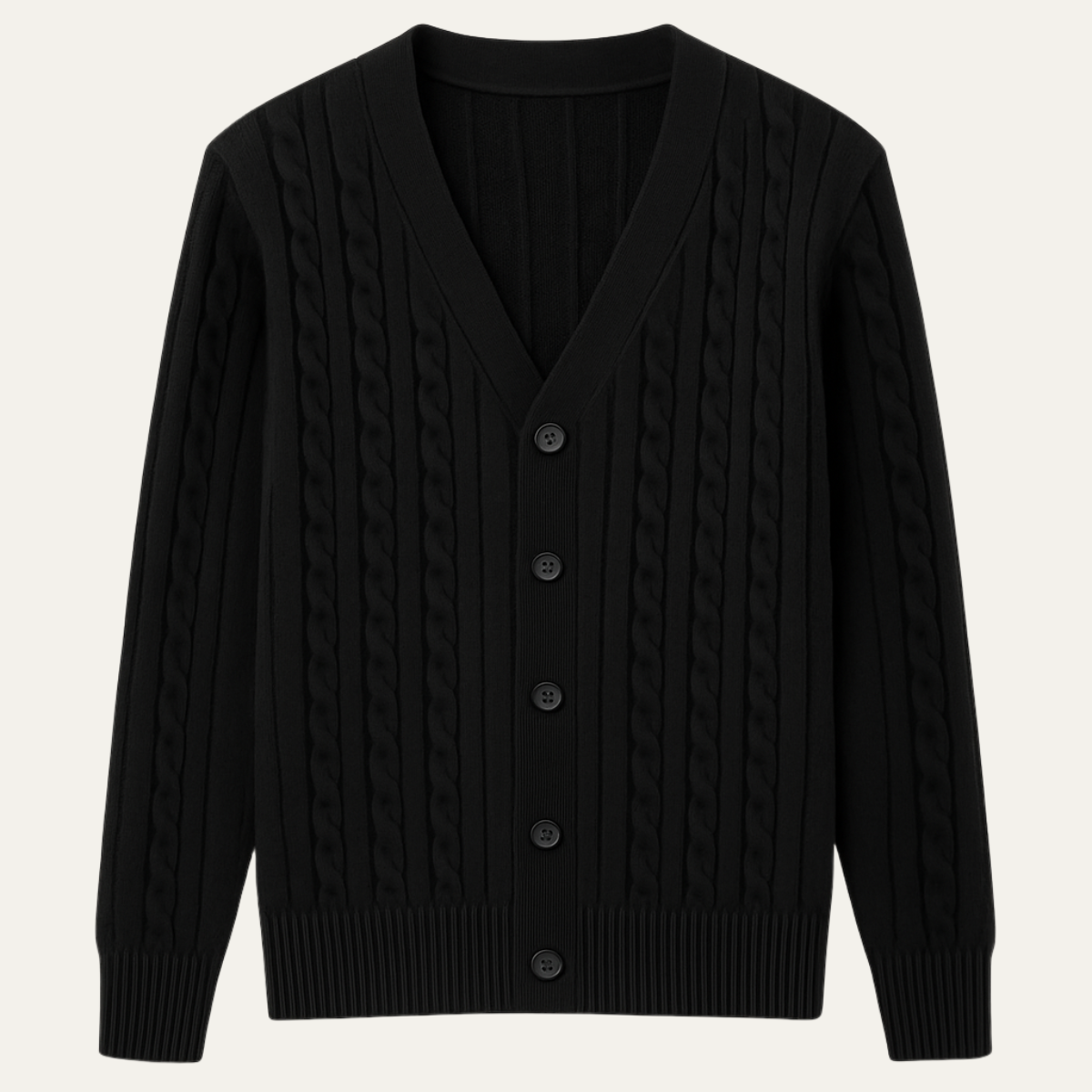 Men's Traditional Cable Knit Button Cardigan Sweater