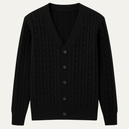 Men's Traditional Cable Knit Button Cardigan Sweater