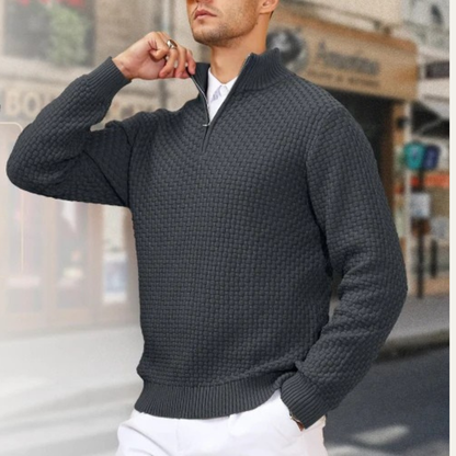 Stylish Men's Cozy Half Zip Knit Sweater