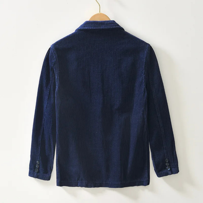 Relaxed Fit Corduroy Office Jacket for Men