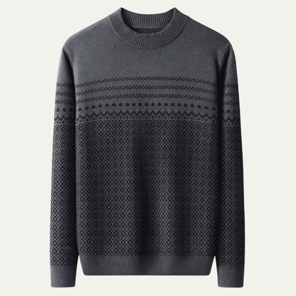 Warm Mens Thick Cable Knit High Neck Sweater - Nocini