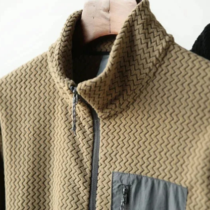 Warm Mens Waffle Fleece Half Zip Sweater