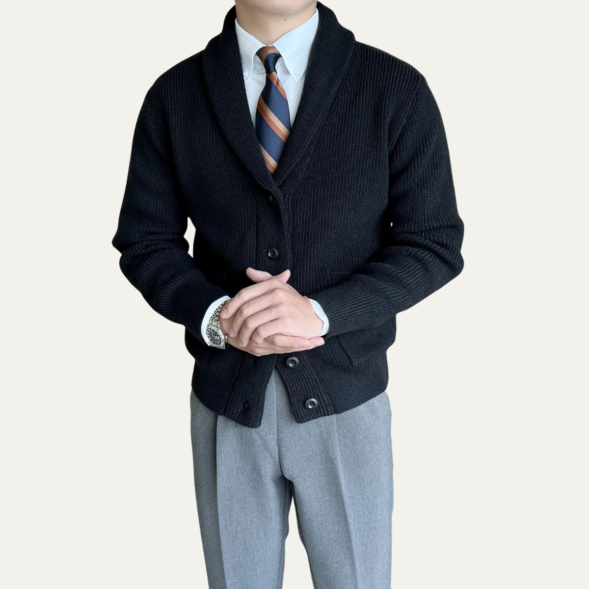 Cozy Men's Winter Knit Button Cardigan Sweater