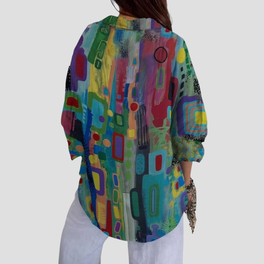 Stylish Women's Geometric Print Blouse