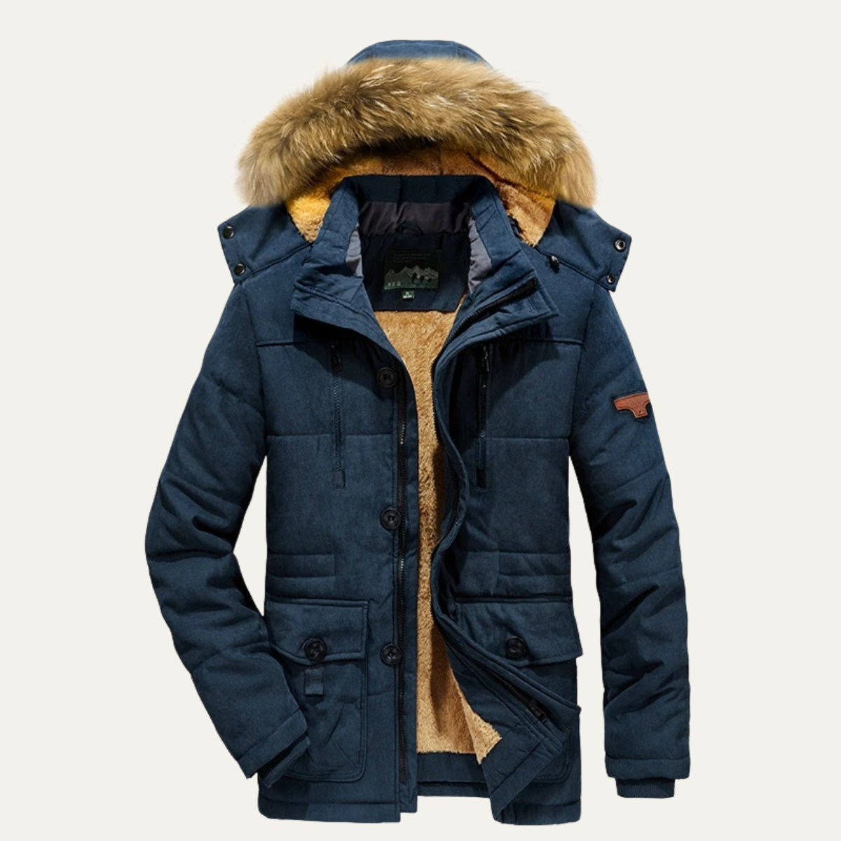 Thermal Men's Insulated Fleece Hooded Parka Coat - Nocini