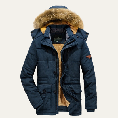 Thermal Men's Insulated Fleece Hooded Parka Coat - Nocini