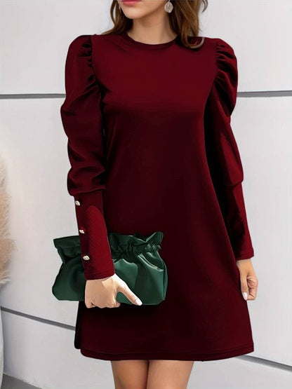 Women's Classic A-Line Dress with Buttons